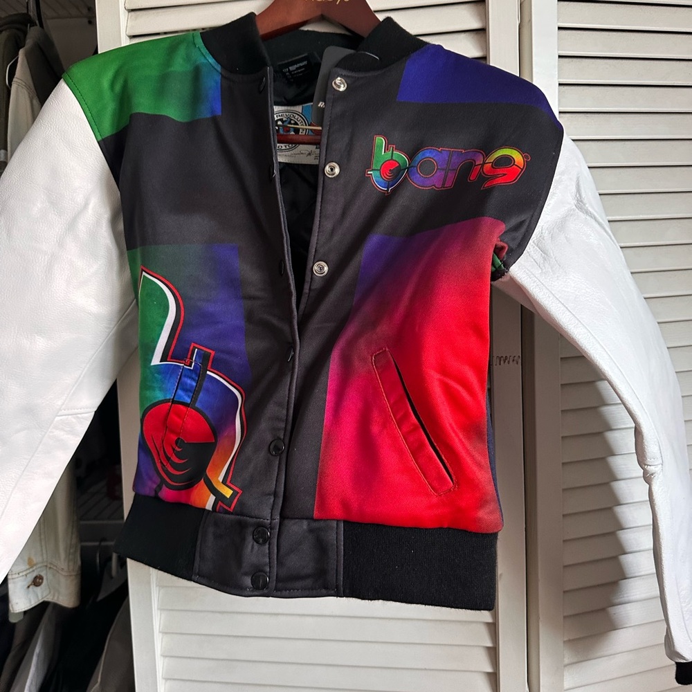 BANG ENERGY REVOLUTION WORLD TOUR Jacket with LEATHER White Sleeves